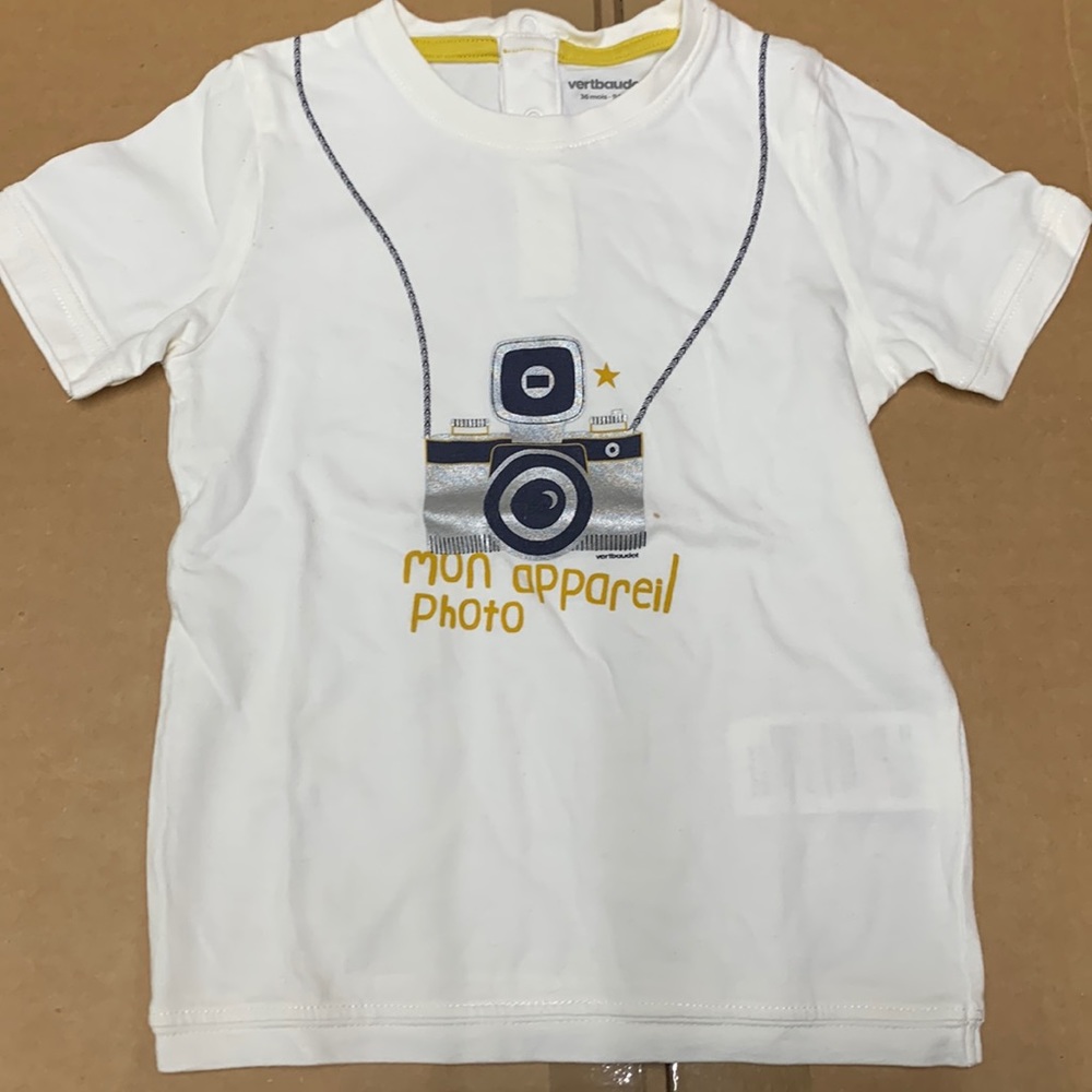 Vert Baudet short sleeve toddler boy tshirt size 36 months